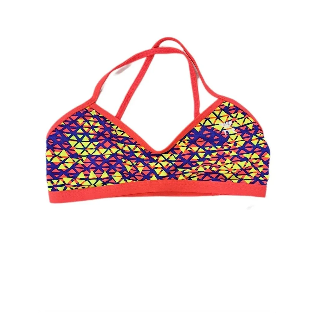 TYR Modena Trinity Bikini Top WBTMOD7A Red Yellow Women's Size S (4-6)